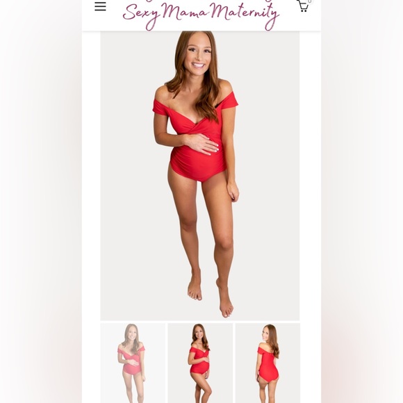 Sexy Mama Maternity Swimsuit red size 2 / medium - Picture 1 of 6